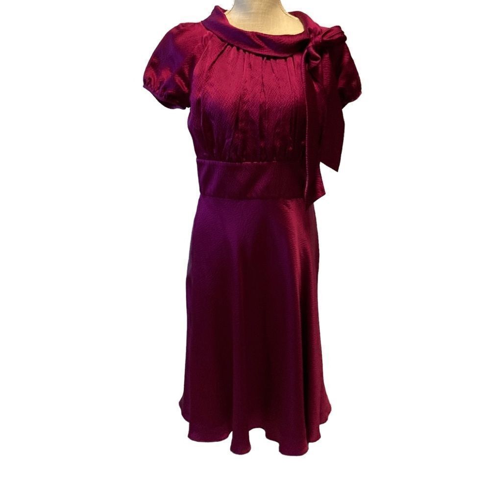 Vintage Midi Dress in Rich Burgundy